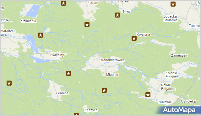 mapa Radomierowice, Radomierowice na mapie Targeo