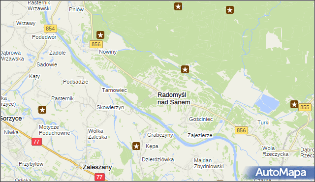 mapa Radomyśl nad Sanem, Radomyśl nad Sanem na mapie Targeo