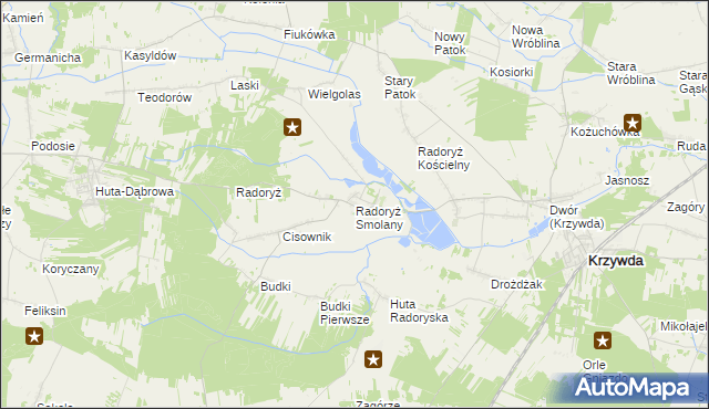 mapa Radoryż Smolany, Radoryż Smolany na mapie Targeo