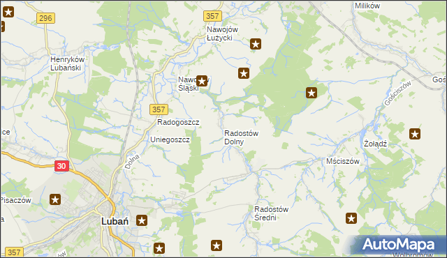 mapa Radostów Dolny, Radostów Dolny na mapie Targeo