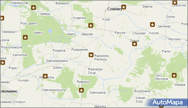 mapa Radostów Pierwszy, Radostów Pierwszy na mapie Targeo