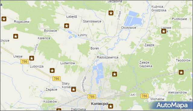 mapa Radoszewnica, Radoszewnica na mapie Targeo