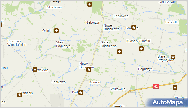 mapa Radzikowo Scalone, Radzikowo Scalone na mapie Targeo