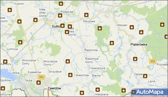 mapa Radzimów, Radzimów na mapie Targeo