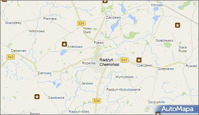 mapa Radzyń Chełmiński, Radzyń Chełmiński na mapie Targeo