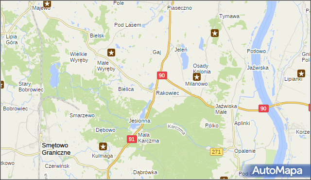 mapa Rakowiec gmina Gniew, Rakowiec gmina Gniew na mapie Targeo