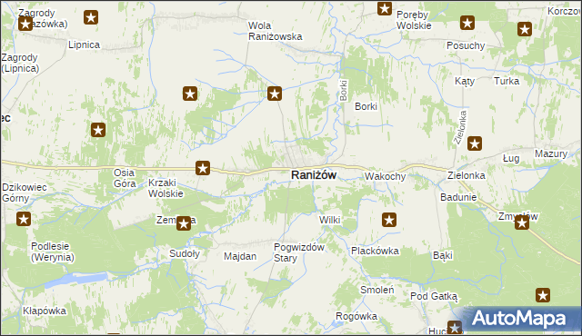 mapa Raniżów, Raniżów na mapie Targeo