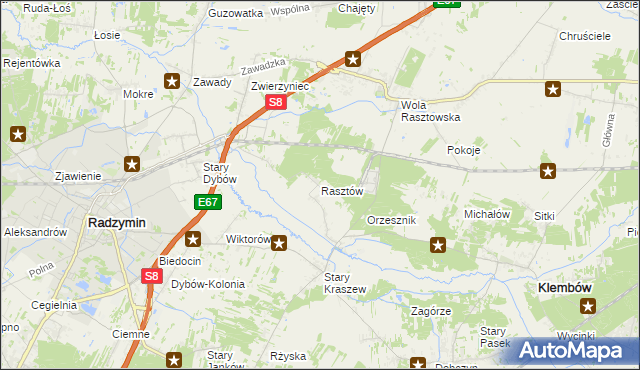 mapa Rasztów, Rasztów na mapie Targeo