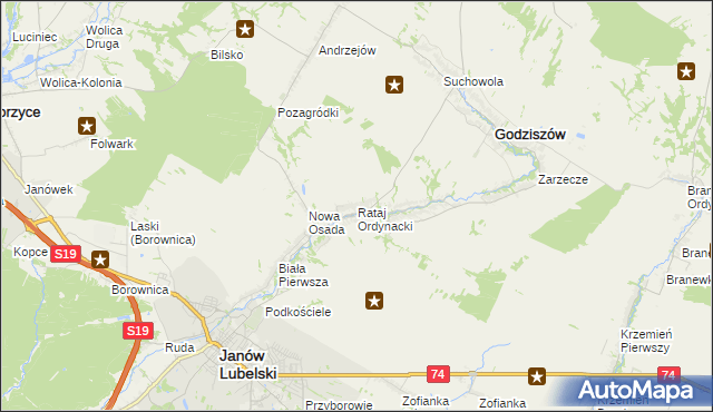 mapa Rataj Ordynacki, Rataj Ordynacki na mapie Targeo