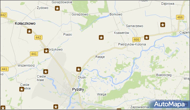 mapa Rataje gmina Pyzdry, Rataje gmina Pyzdry na mapie Targeo