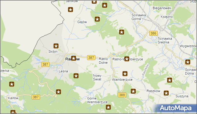 mapa Ratno Dolne, Ratno Dolne na mapie Targeo