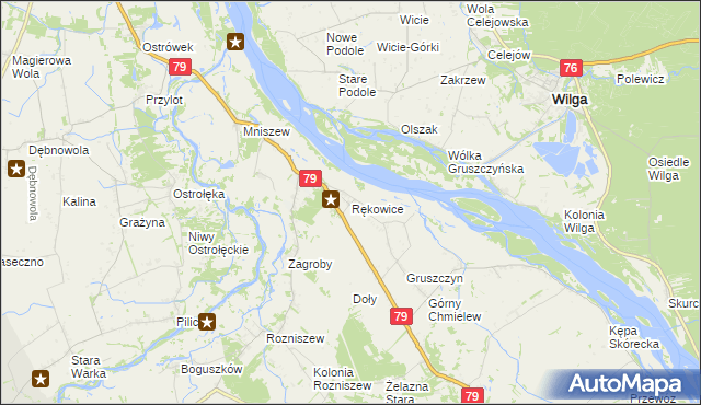 mapa Rękowice, Rękowice na mapie Targeo