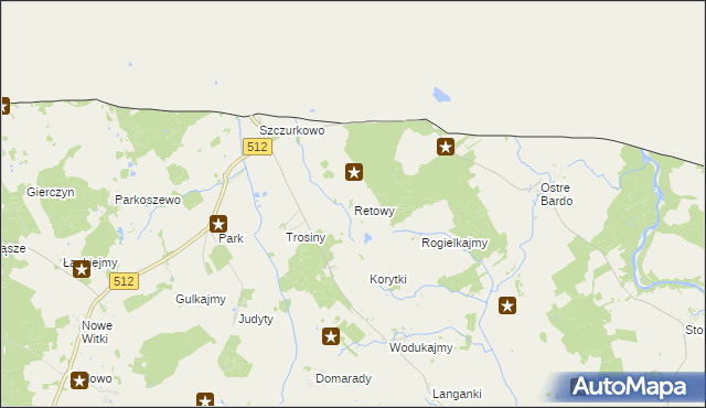 mapa Retowy, Retowy na mapie Targeo