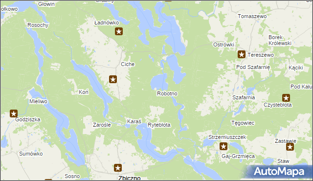 mapa Robotno, Robotno na mapie Targeo