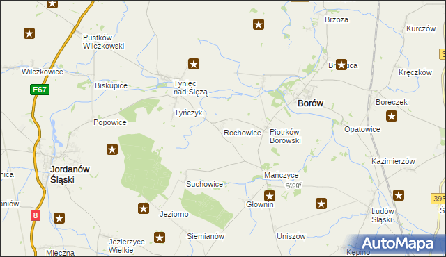 mapa Rochowice, Rochowice na mapie Targeo