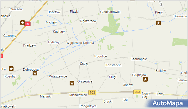 mapa Rogulice, Rogulice na mapie Targeo