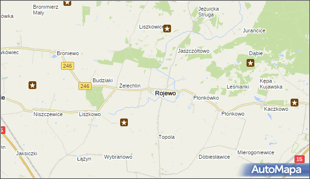 mapa Rojewo powiat inowrocławski, Rojewo powiat inowrocławski na mapie Targeo