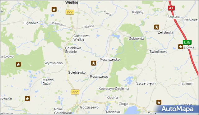 mapa Rościszewko, Rościszewko na mapie Targeo