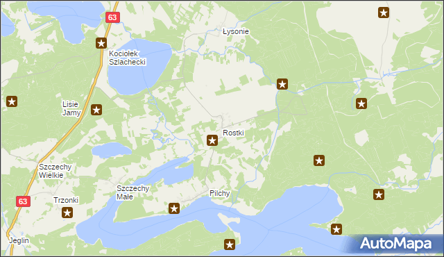 mapa Rostki gmina Pisz, Rostki gmina Pisz na mapie Targeo