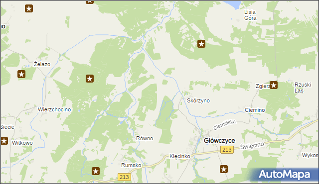 mapa Rówienko gmina Główczyce, Rówienko gmina Główczyce na mapie Targeo