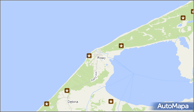 mapa Rowy gmina Ustka, Rowy gmina Ustka na mapie Targeo