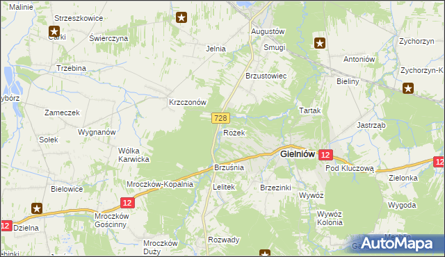 mapa Rożek, Rożek na mapie Targeo