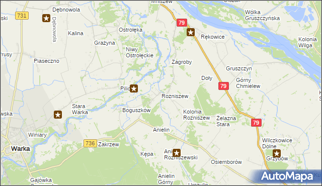 mapa Rozniszew, Rozniszew na mapie Targeo