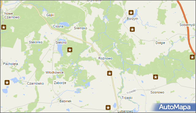 mapa Rożnowo gmina Banie, Rożnowo gmina Banie na mapie Targeo