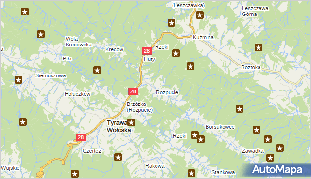 mapa Rozpucie, Rozpucie na mapie Targeo