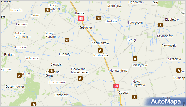 mapa Roztropna, Roztropna na mapie Targeo