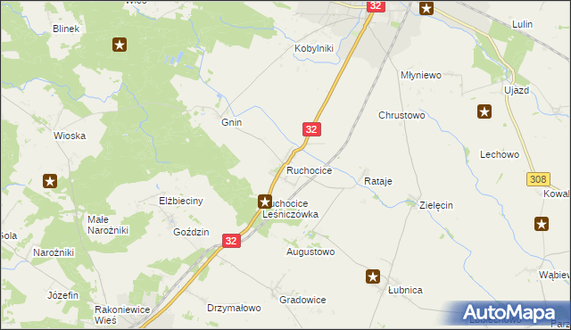 mapa Ruchocice, Ruchocice na mapie Targeo