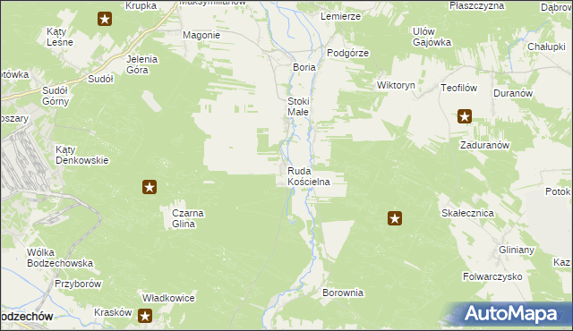 mapa Ruda Kościelna, Ruda Kościelna na mapie Targeo