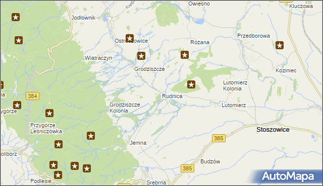 mapa Rudnica gmina Stoszowice, Rudnica gmina Stoszowice na mapie Targeo