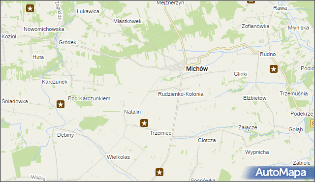 mapa Rudzienko-Kolonia, Rudzienko-Kolonia na mapie Targeo