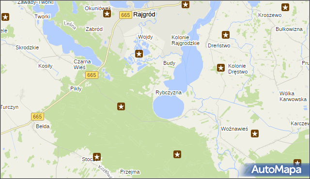 mapa Rybczyzna, Rybczyzna na mapie Targeo