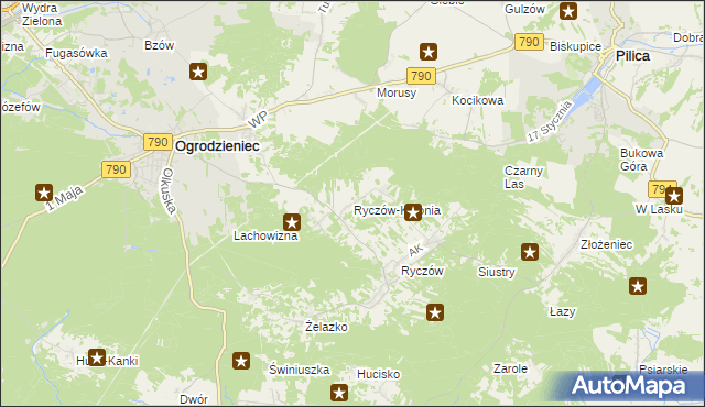 mapa Ryczów-Kolonia, Ryczów-Kolonia na mapie Targeo