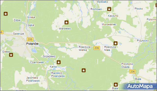 mapa Rzeczyca Wielka, Rzeczyca Wielka na mapie Targeo