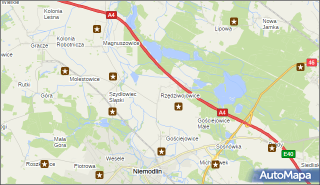 mapa Rzędziwojowice, Rzędziwojowice na mapie Targeo