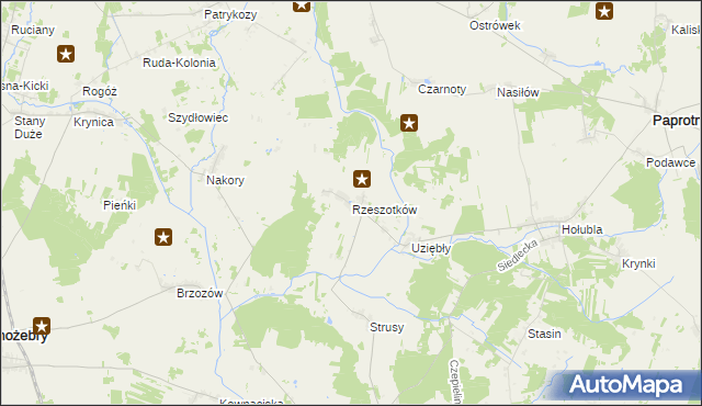 mapa Rzeszotków, Rzeszotków na mapie Targeo
