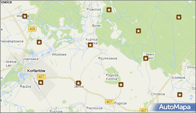 mapa Rzymkowice, Rzymkowice na mapie Targeo