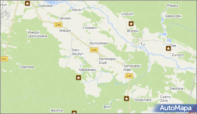 mapa Samoklęski Duże, Samoklęski Duże na mapie Targeo