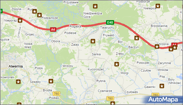 mapa Sanka, Sanka na mapie Targeo