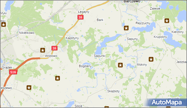 mapa Sapunki, Sapunki na mapie Targeo