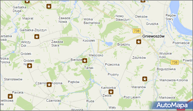 mapa Sarnów gmina Gniewoszów, Sarnów gmina Gniewoszów na mapie Targeo