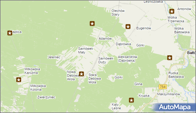 mapa Sarnówek Duży, Sarnówek Duży na mapie Targeo