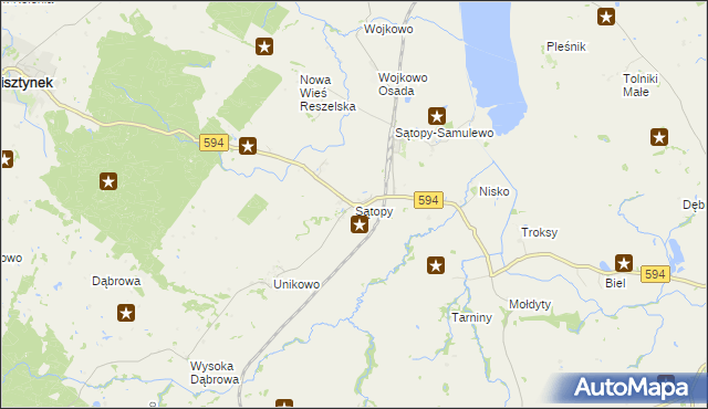 mapa Sątopy gmina Bisztynek, Sątopy gmina Bisztynek na mapie Targeo