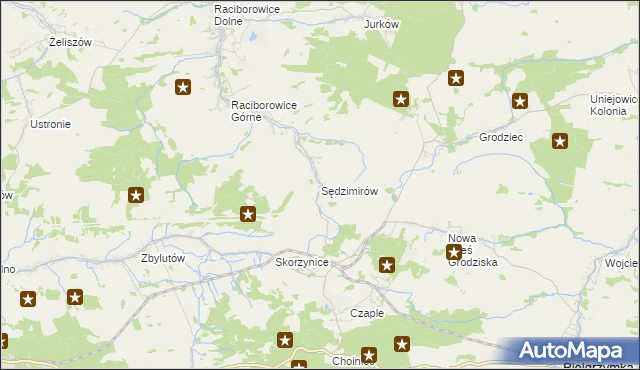 mapa Sędzimirów, Sędzimirów na mapie Targeo