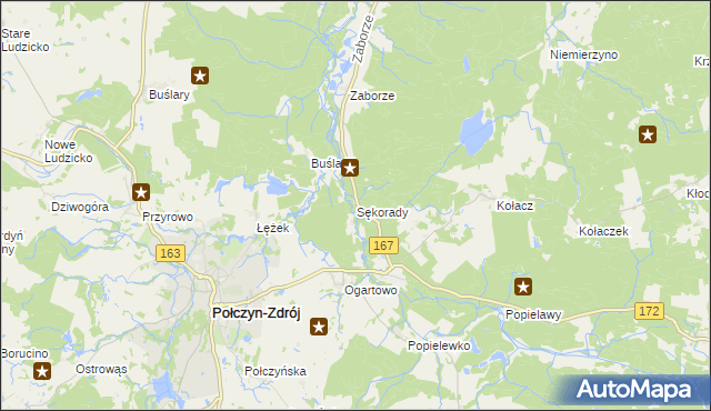 mapa Sękorady, Sękorady na mapie Targeo