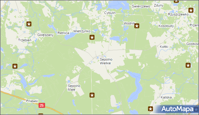 mapa Sępolno Wielkie, Sępolno Wielkie na mapie Targeo