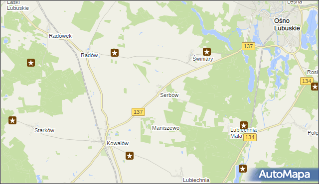 mapa Serbów, Serbów na mapie Targeo